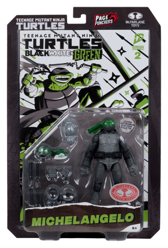 Teenage Mutant Ninja Turtles Page Punchers Action Figure Michelangelo (Black White & Green) (Red Pla 6
