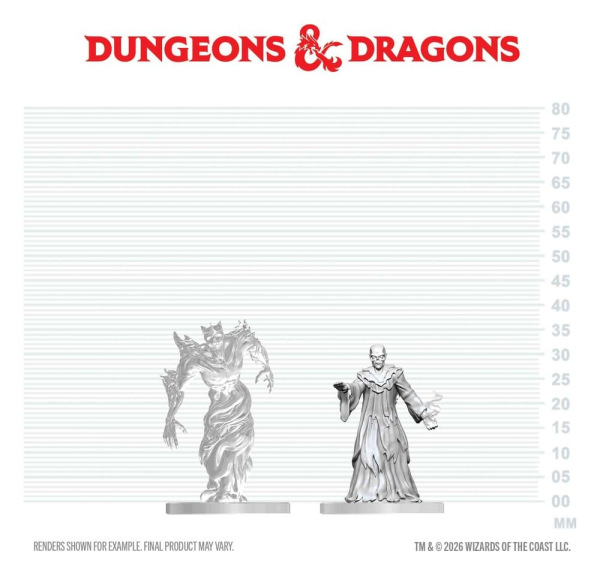Dungeons & Dragons Nolzur's Marvelous Miniatures Unpainted Miniature Ghast Gravecaller & Wraith 14 c 1