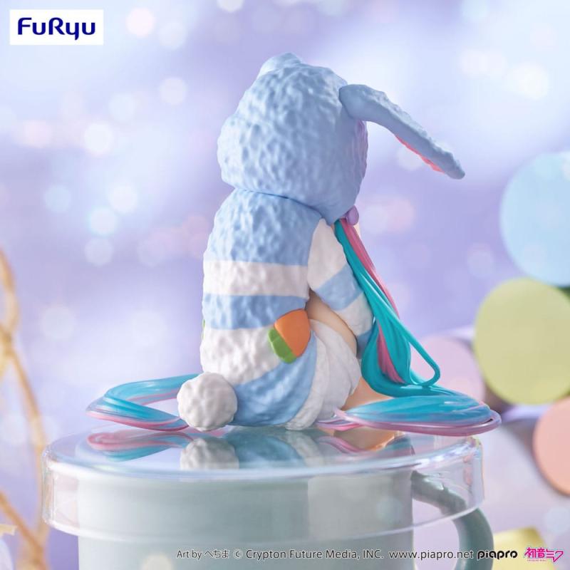 Hatsune Miku Noodle Stopper PVC Statue Hatsune Miku Rabbit Ear Hood Pajama Blue Color Ver. 14 cm 7