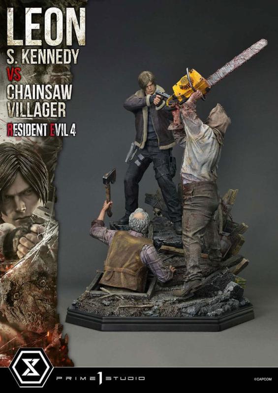 Resident Evil 4 Ultimate Premium Masterline Series Statue 1/4 Leon S. Kennedy vs. Chainsaw Villager