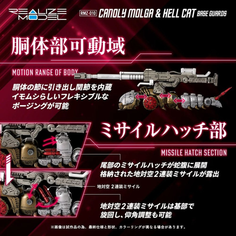Zoids Plastic Model Kits 2-Pack 1/100 RMZ-010 Canoly Molga & Hell Cat Base Guards Sets 20 cm 7