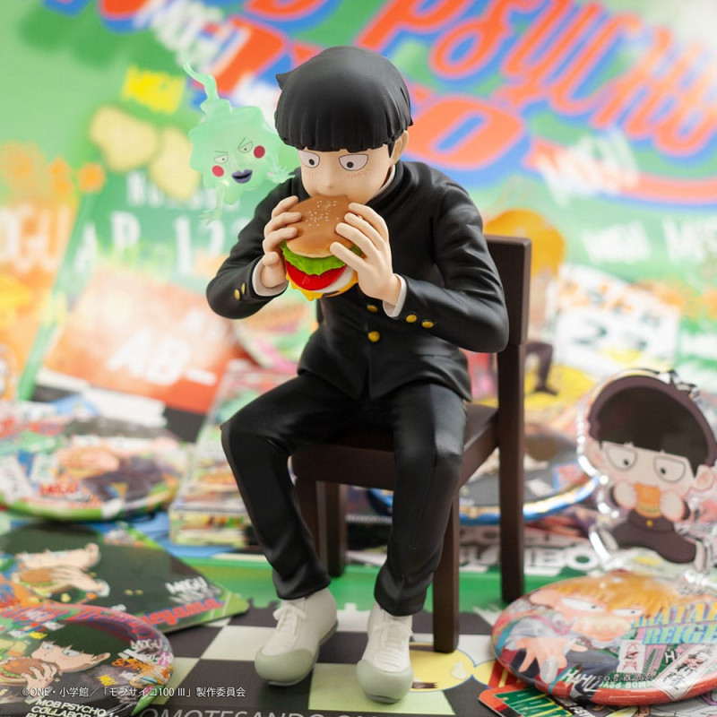 Mob Psycho 100 III x Bunbougu Cafe 2022 PVC Statue Shigeo Kageyama & Ekubo 13 cm 10