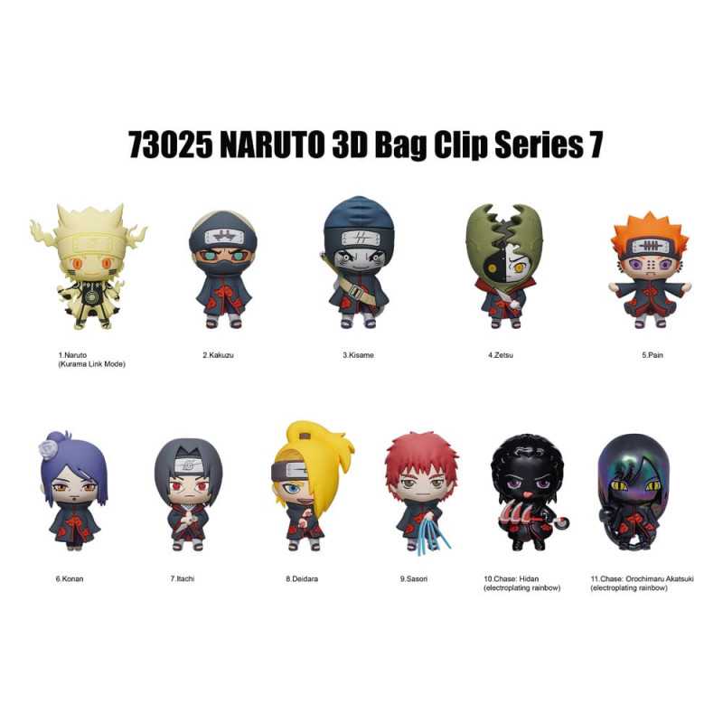 Naruto 3D Foam Bag Clips Series 7 Display (24) 2