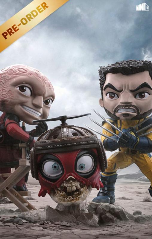 Deadpool & Wolverine Mini Co. PVC Figure Deadpool and Wolverine set Unmasked 14 cm 5