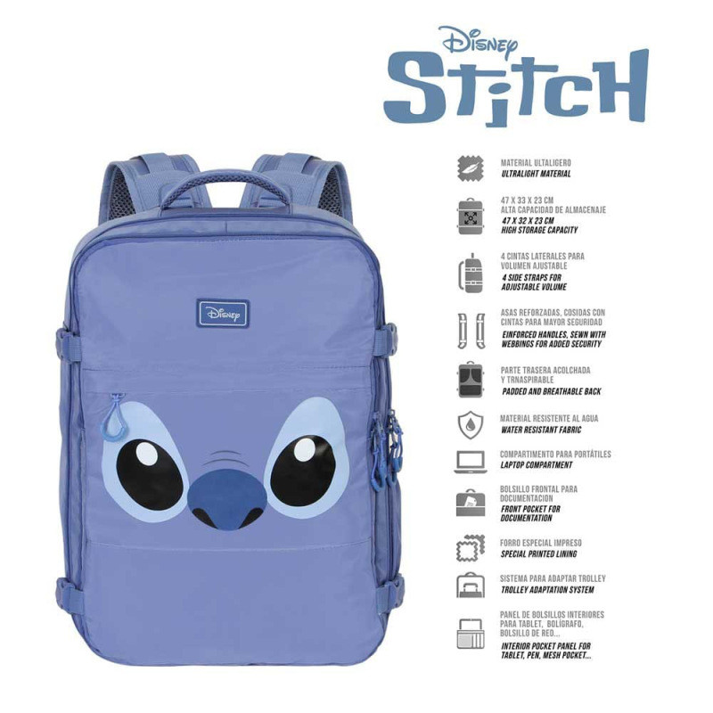 Lilo & Stitch Mercury Travel Backpack Face Blue Large 1