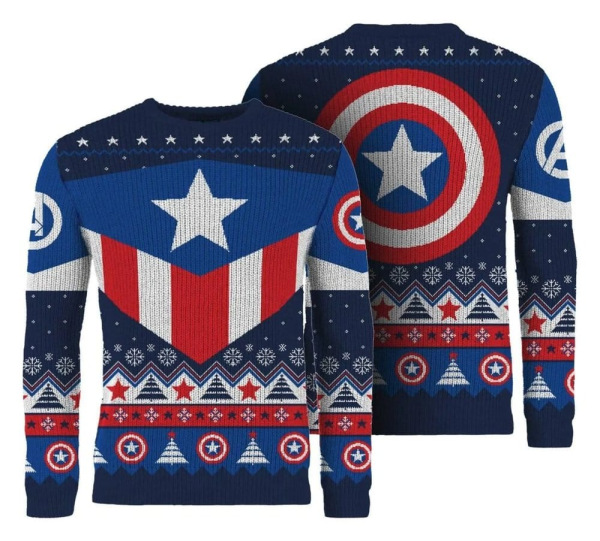 Captain America Christmas Sweater Size M 3