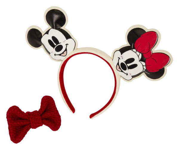Mickey & Minnie by Loungefly Ears Headband Knit Bow 4