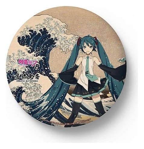 Hatsune Miku x Katsushika Hokusai iXima Large Pinback Button The Great Wave off Kanagawa/Fine Wind,