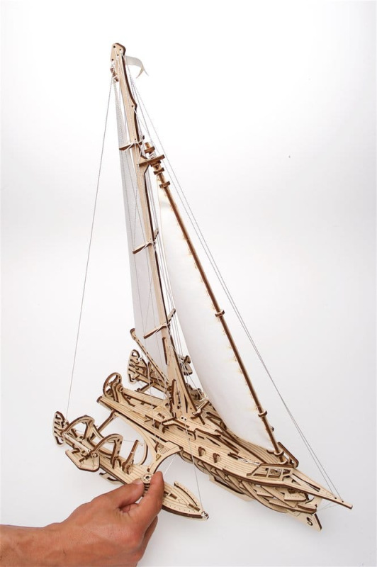 Ugears 3D Wooden Puzzle Trimaran Merihobus 9