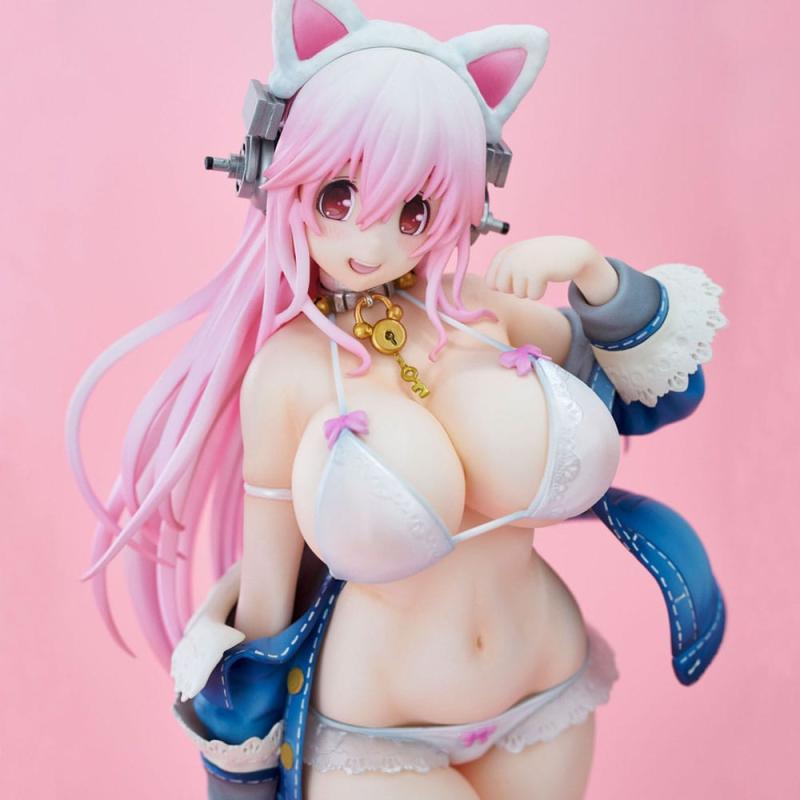 Super Sonico PVC Statue Super Sonico White Cat Ver. 27 cm