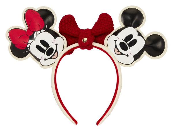 Mickey & Minnie by Loungefly Ears Headband Knit Bow 3