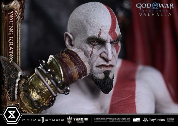 Throne Legacy God of War Series Statue 1/3 Ragnarok Young Thyself Kratos 91 cm 13