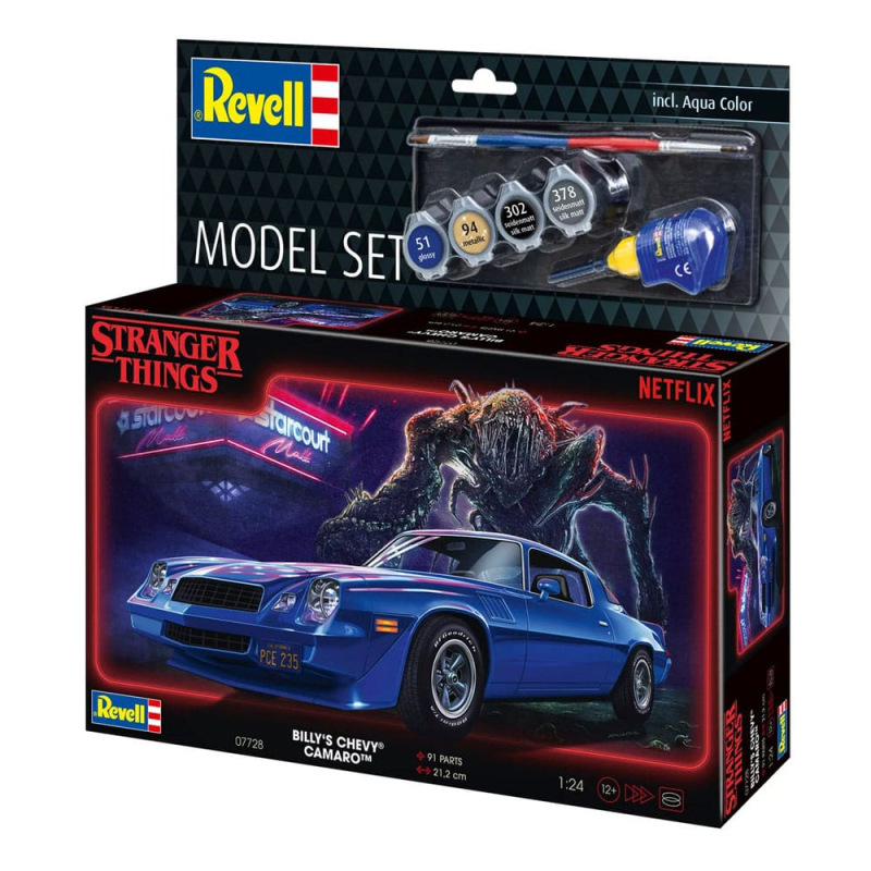 Stranger Things Model Kit Set 1/25 Chevy Camaro Z/28 19 (Aqua Color) 19 cm 4