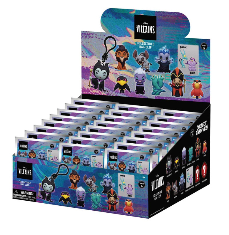 Disney 3D Foam Bag Clips Villains Series 4 Display (24) 2