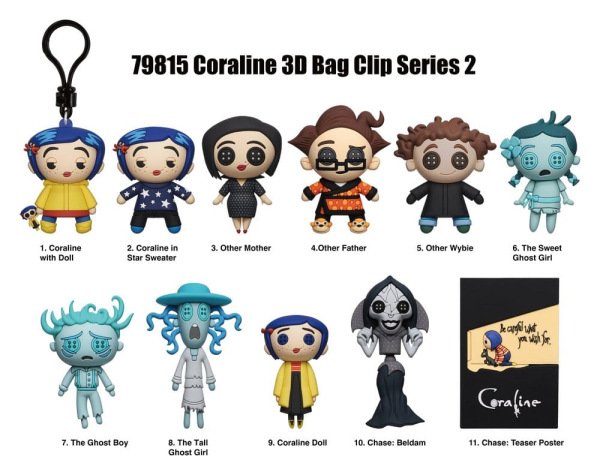 Coraline 3D Foam Bag Clips Series 2 Display (24) 1