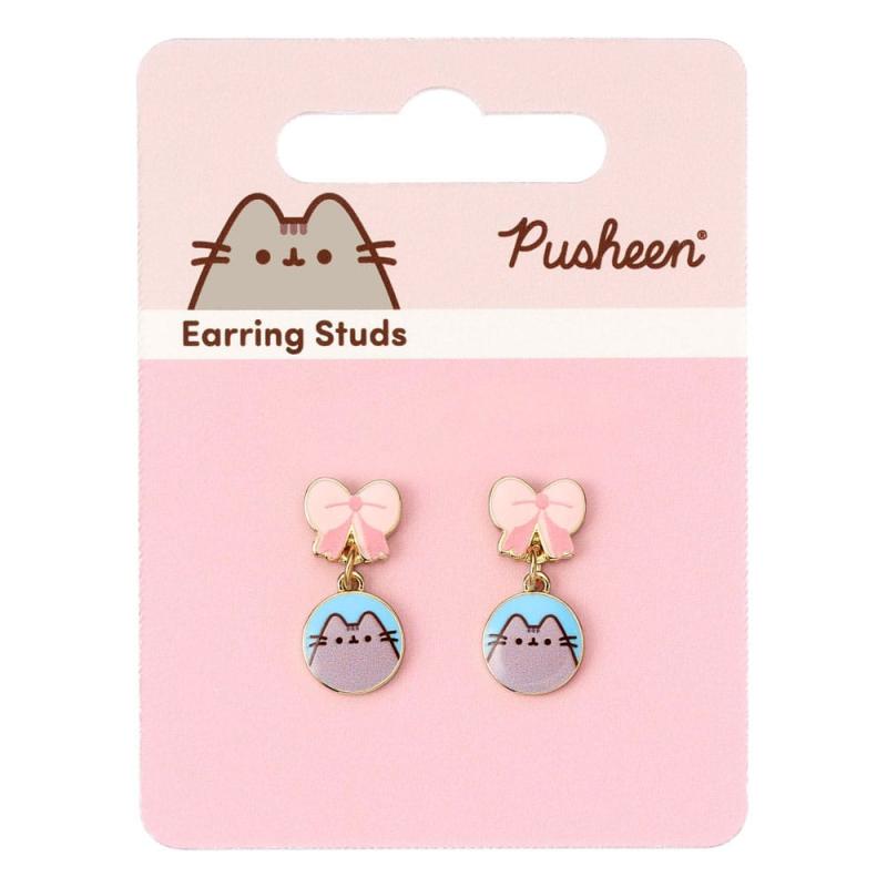 Pusheen Drop Earrings Pink Bows