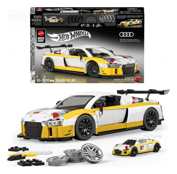Hot Wheels Elite Mattel Brick Shop Building Set 1/16 '15 Audi R8 LMS 1