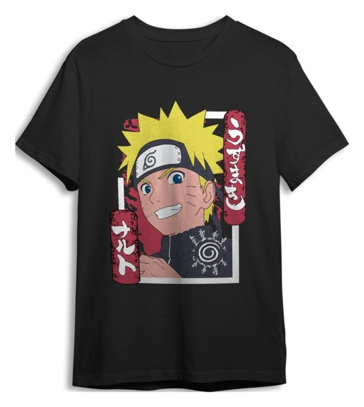 Naruto Shippuden T-Shirt Smile Black Size L 1