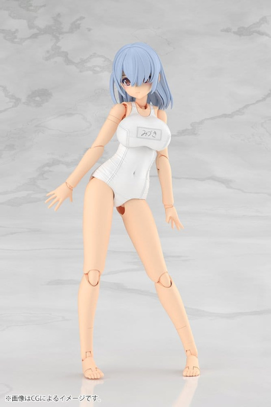 Frame Arms Girl Plastic Model Kit Mizuki School Swimsuits White Ver. 16 cm 4