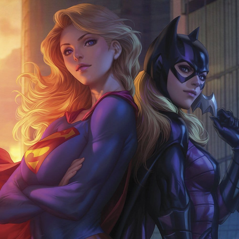 DC Comics Fine Art Print Supergirl & Batgirl 61 x 46 cm - unframed 1