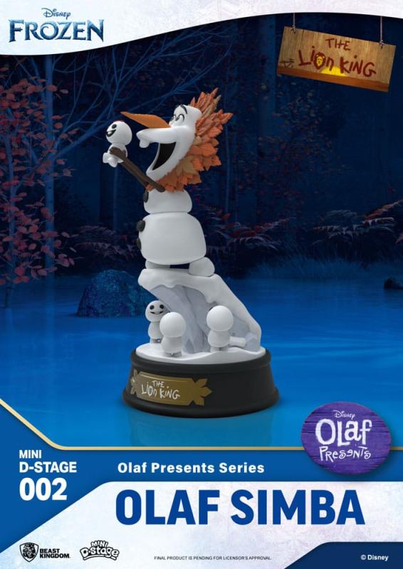 Frozen Mini Diorama Stage PVC Statue Olaf Presents Olaf Simba 12 cm