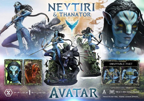Avatar (Film) Real Elite Masterline Series Statue 1/4 Neytiri & Thanator 75 cm 3