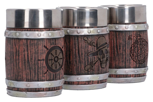 One Piece Shot Glass Set Barrel 8 cm 3