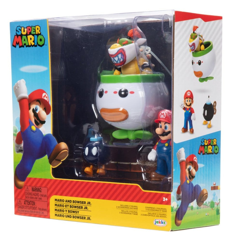 World of Nintendo Mini Figure 2-Pack Mario and Bowser Jr. Clown Car 6 cm 7
