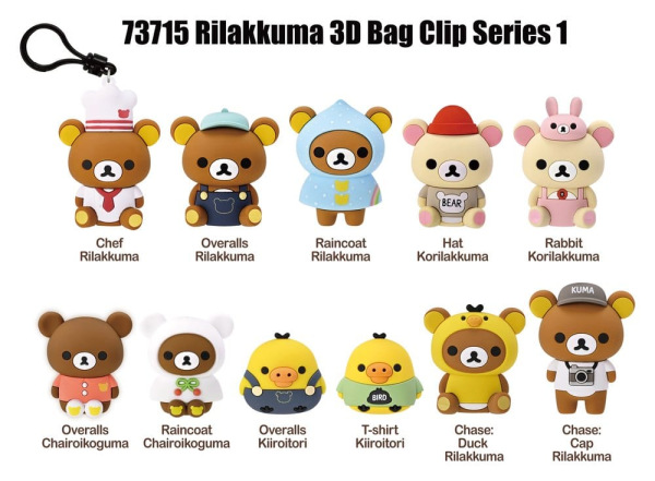 Rilakkuma 3D PVC Bag Clips Series 1 Blind Bag Display (24) 2
