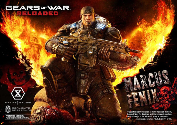 Gears of War: Reloaded Real Elite Masterline Series Statue 1/3 Marcus Fenix Ultimate Bonus Version 9 8