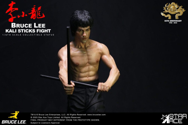 Enter the Dragon Movie Statue 1/6 Bruce Lee Kali Sticks Fight Normal Basement Version 30 cm 1