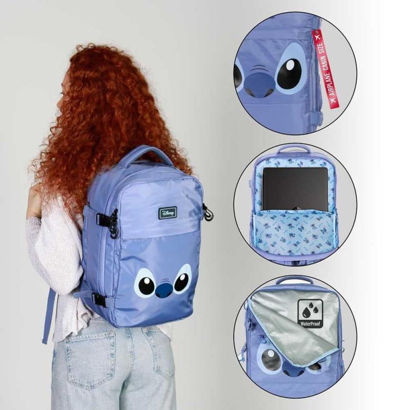 Lilo & Stitch Mercury Underseat Cabin Bag Backpack Face Blue 1