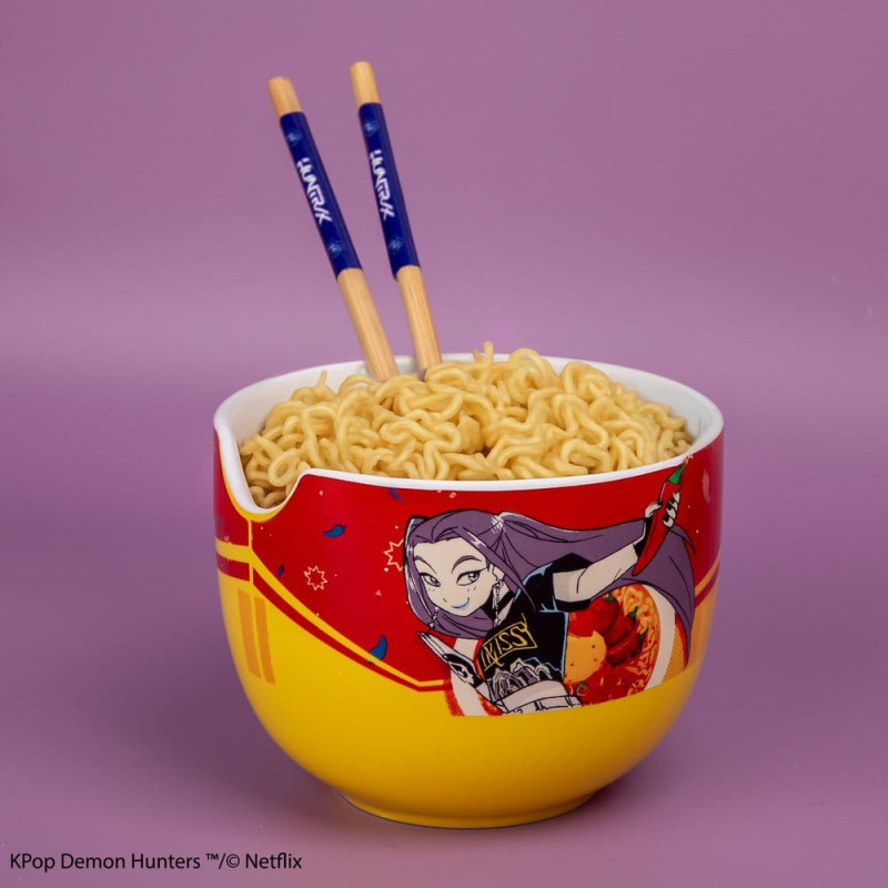 KPop Demon Hunters Ramen Bowl with Chopsticks Mira Spice Queen 1