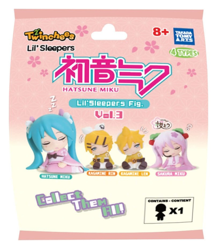 Hatsune Miku Twinchees Mini Figures Lil' Sleepers Wave 3 5 cm Blind Pack Display (24) 5