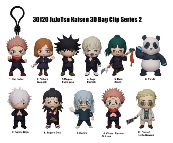 Jujutsu Kaisen 3D PVC Bag Clips Series 2 Display (24) 1