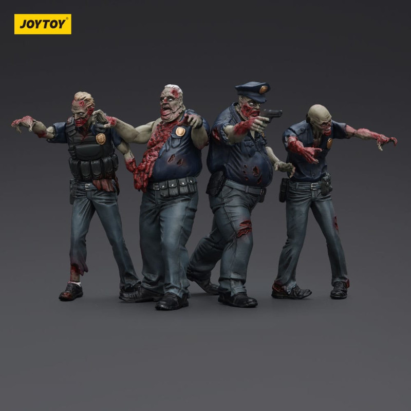 Zombie Dark Source Action Figures 4-Pack Police (Male) 8 cm 4