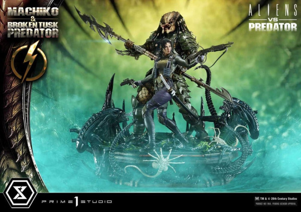 Aliens vs. Predator (Comic) Ultimate Premium Masterline Statue 1/4 Machiko & Broken Tusk Predator De 6