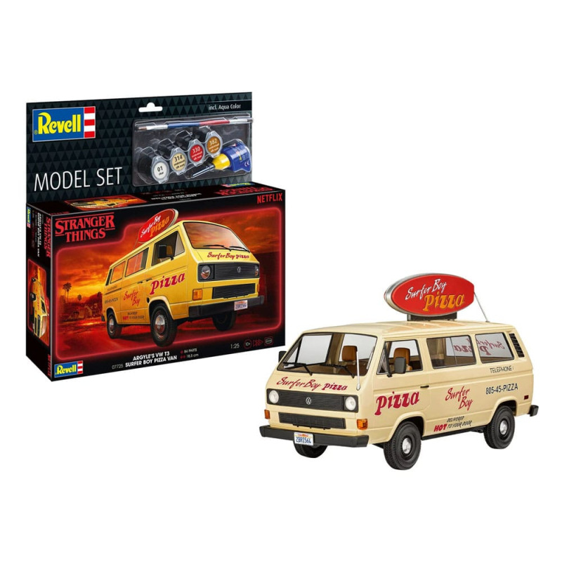 Stranger Things Model Kit Set 1/25 VW T3 Bus Surfer Boy (Aqua Color) 19 cm 1