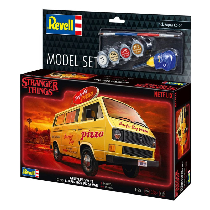 Stranger Things Model Kit Set 1/25 VW T3 Bus Surfer Boy (Aqua Color) 19 cm 4