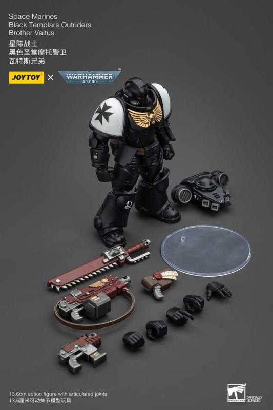 Warhammer 40k Action Figure 1/18 Space Marines Black Templars Outriders Brother Valtus 14 cm 7