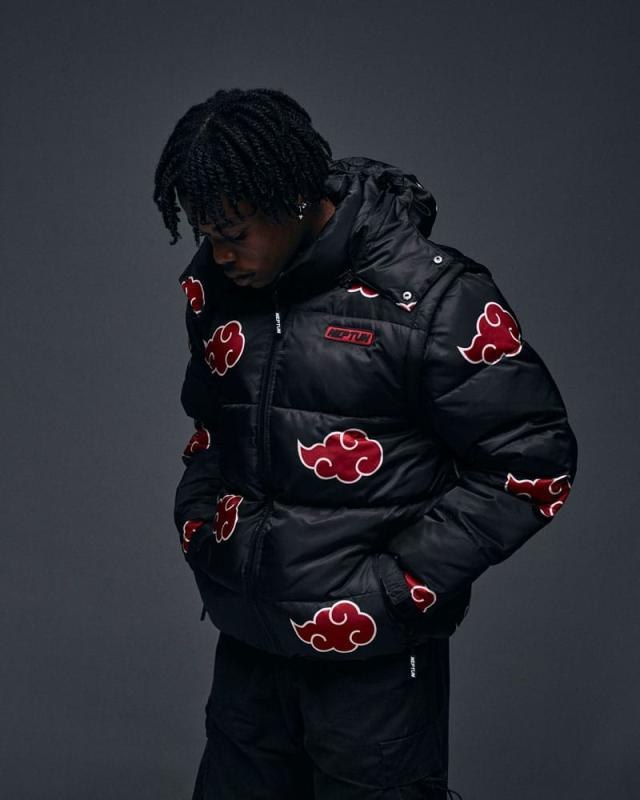 Naruto Puffer Jacket Akatsuki Red Size S