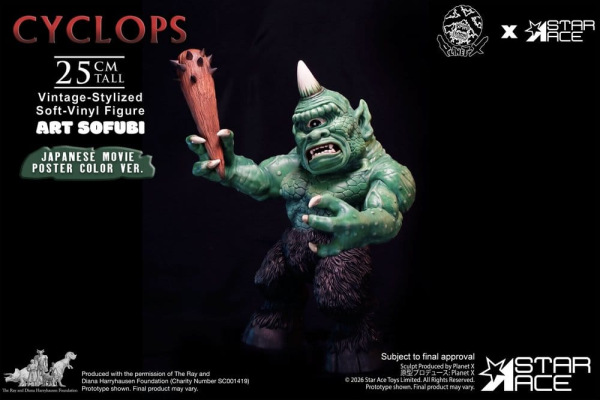 Ray Harryhausen (Art Sofubi) Soft-Vinyl Figure Cyclops Vintage-Stylized Japanese Movie Poster Color 6