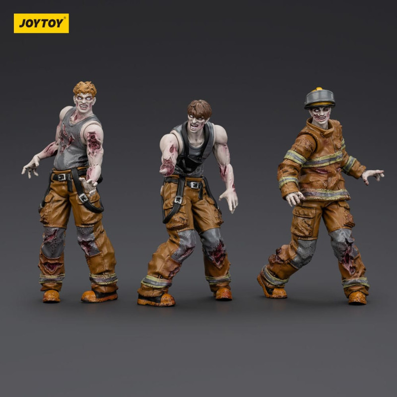 Zombie Dark Source Action Figures 3-Pack Firefighters 8 cm 5