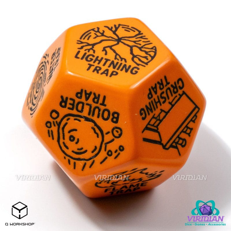 Viridian Jumbo Dice Trap Generator Die D12 Orange 1