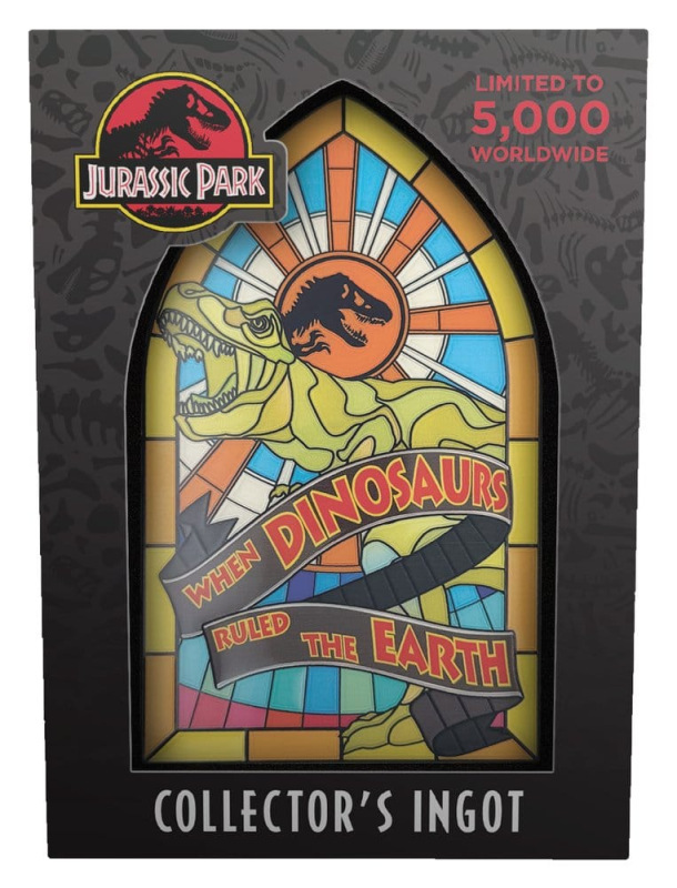 Jurassic Park Ingot Stained Glass Style Metal 11 cm 4