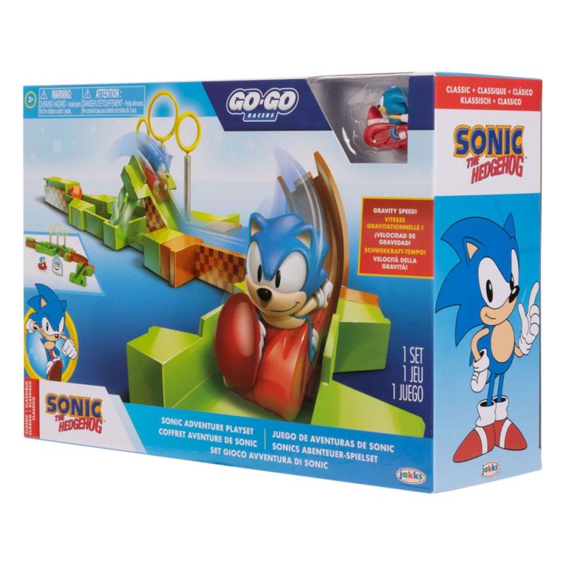 Sonic - The Hedgehog Go Go Racers Mini Figure Playset Launching ramps Sonic & Knuckles