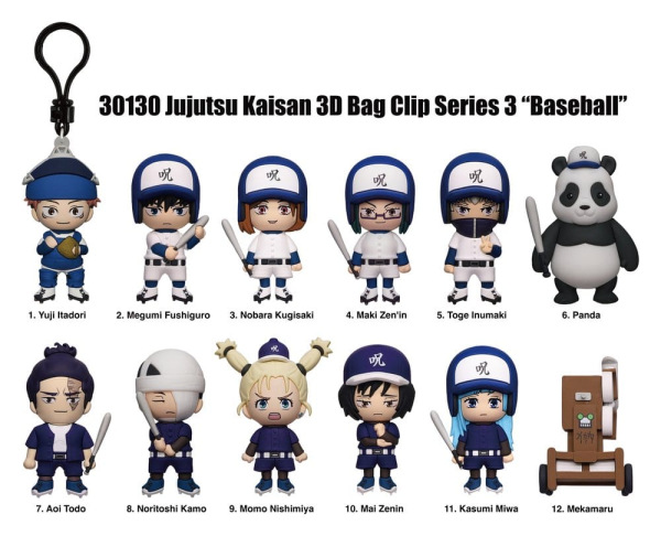 Jujutsu Kaisen 3D PVC Bag Clips Series 3 Blind Bag Display (24) 1