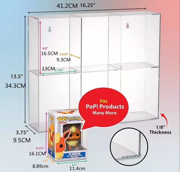 Evoretro Acrylic Display Case for 6 Funko Pops 1