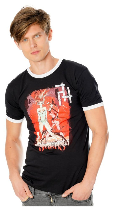 Gotham City Sirens T-Shirt Crossword Black Ringer Size XXL 3