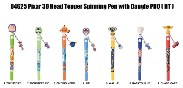 Pixar 3D Head Topper Spinning Pen Display (12) 1